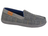 ZEDZZZ Neville Grey Tweed Textile Moccasin Style Slipper