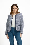 MUDFLOWER Navy Floral Print Quilted Jacket 251