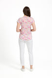 MUDFLOWER Pink Leaf Print Top 267