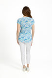 MUDFLOWER Blue Leaf Print Top 267