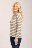 MUDFLOWER Sage Stripe Lurex Top