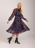 MUDFLOWER Black Floral Lurex Dress