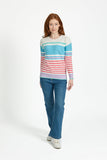 MUDFLOWER Pink Ottoman Multi Stripe Jumper
