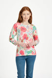 MUDFLOWER Pink Floral Print Lightweight Jumper