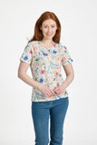 MUDFLOWER Peach Floral Print Top 258