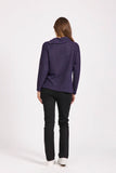 MUDFLOWER Purple Boucle Zip Neck Top