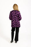 MUDFLOWER Purple Leopard Print Cardigan