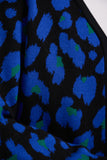MUDFLOWER Blue Leopard Print Cardigan