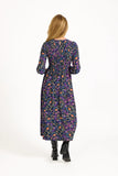MUDFLOWER Navy Floral Print Shirred Dress