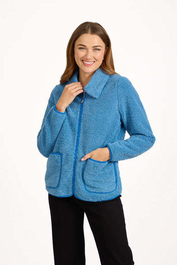 MUDFLOWER Blue Sherpa Fleece Jacket