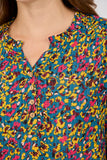 MUDFLOWER Teal Floral Printed Blouse 338