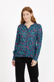 MUDFLOWER Navy Floral Printed Blouse 338