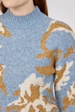 MUDFLOWER Blue Floral Jacquard Knit 333