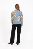 MUDFLOWER Blue Floral Jacquard Knit 333
