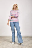 MUDFLOWER Lilac Striped Boat Neck Jumper