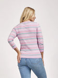 MUDFLOWER Lilac Striped Boat Neck Jumper