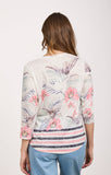 MUDFLOWER Pink Floral Burnout Top