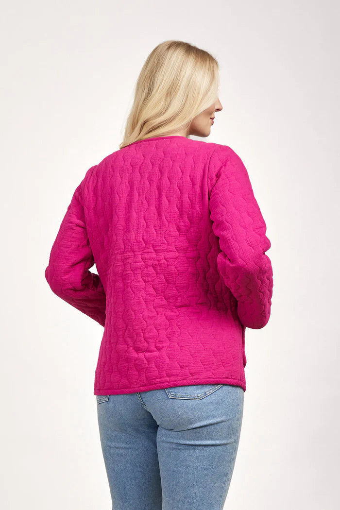 muguet flower quilting jacket pink