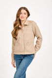MUDFLOWER Beige Faux Suede Jacket
