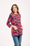 MUDFLOWER Pink Leaf Print Tunic