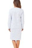 MARLON Blue Palm Trail Long Sleeve Nightdress