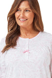 MARLON Pink Palm Trail Long Sleeve Nightdress