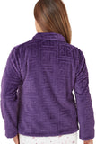 MARLON Purple Embossed Fleece Bed Jacket