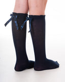 Navy Knee High Ribbon Sock - Pex