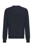 FYNCH HATTON Navy Cotton V Neck Jumper