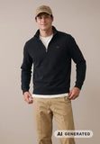 Knitted cotton sweater with Troyer collar 16141351-685