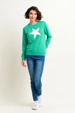 BRAKEBURN Green Star Crew Neck Sweatshirt