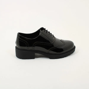 TEDS Aston Black Patent Chunky Laced Shoe