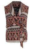 SMASHED LEMON Aztec Print Belted Waistcoat