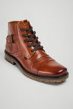 CASSIDY POD LEATHER LACE UP BOOT CHESTNUT