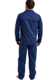 WEST RIDGE Navy Woven Piped Pyjama Set