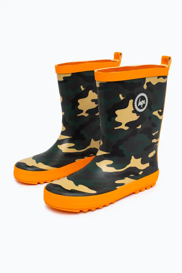 HYPE Orange Camo Wellies