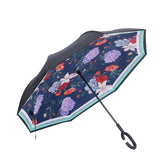 Blue Chrysanthemum Upside Down Umbrella