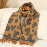 Chic Leopard Scarf Print Wool Scarf - Taupe