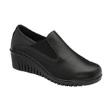 LOTUS Delmar Black Leather Wedge Shoe