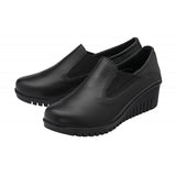 LOTUS Delmar Black Leather Wedge Shoe