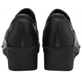 LOTUS Delmar Black Leather Wedge Shoe