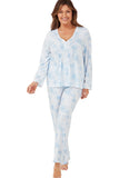 MARLON Blue Cheetah Bloom Long Sleeve Pyjamas