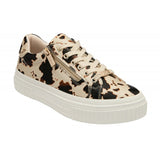 LOTUS Alexa Cow Print Laced Trainers