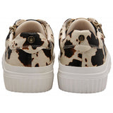 LOTUS Alexa Cow Print Laced Trainers