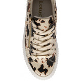 LOTUS Alexa Cow Print Laced Trainers