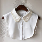 Pearl Embellished Fake Collar