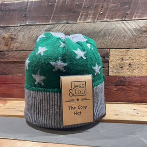 Green Unisex Star Beanie Hat