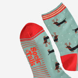 Christmas Sausage Dog Reindeer Bamboo Socks
