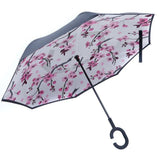 La Mei Floral Pattern Upside Down Umbrella