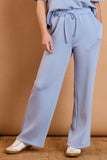 EMRECO Blue Jersey Wide Leg Trousers